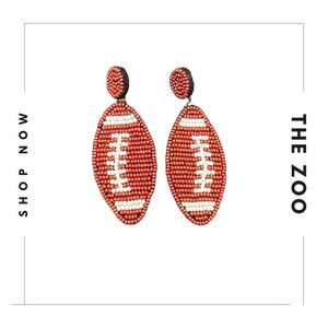 Beaded Football Earrings‎